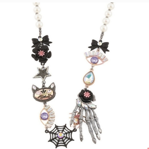 🖤🔹️ Betsey Johnson 🔹️Halloween Spider Web Necklace ✨️👻 - Picture 3 of 5
